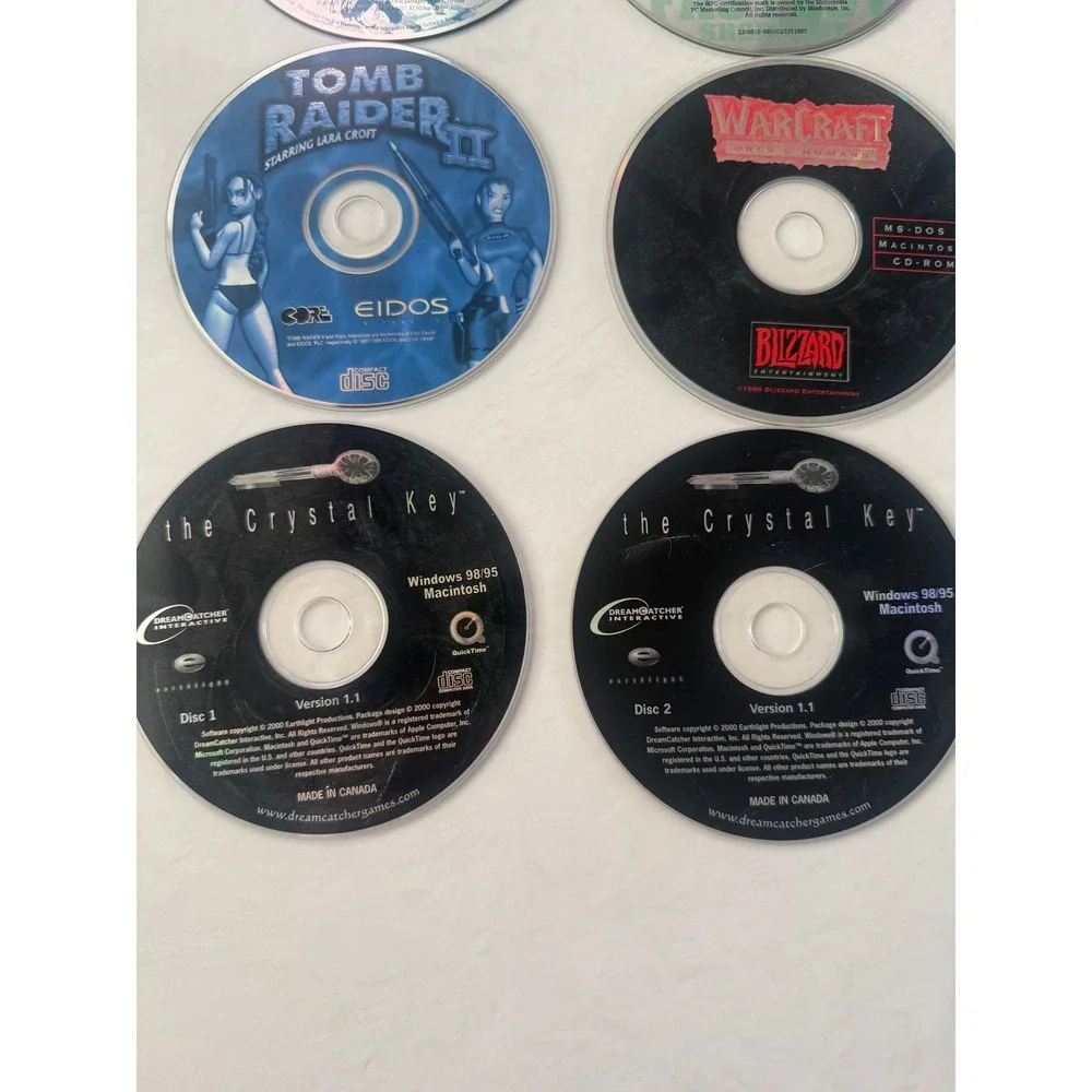 Vintage PC PlayStation Video Game CD ROM Disc Lot Tomb Raider‎ Sega Untested